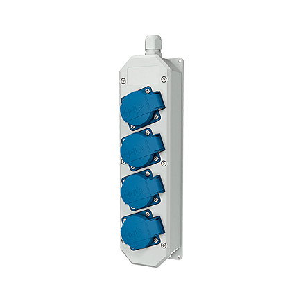 Mennekes 88678 Socket-outlet Tipo F, 4 Tomas, Azul/Blanco Mennekes 88678 Socket-outlet Tipo F, 4 Tomas, Azul/Blanco