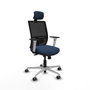 PIQUERAS Y CRESPO Silla de oficina Yunquera con mecanismo Sincro/Traslack, Azul marino y Negro