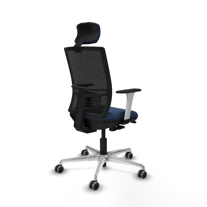 PIQUERAS Y CRESPO Silla de oficina Yunquera con mecanismo Sincro/Traslack, Azul marino y Negro