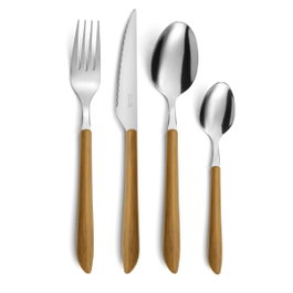 Pradel Set de 16 Cubiertos Vibrato Nature Marrón