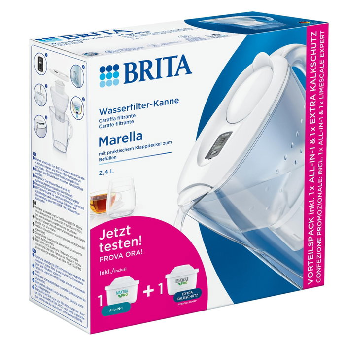 Brita Marella Blanca con 1x All-in-1 y 1x Extra Limescale