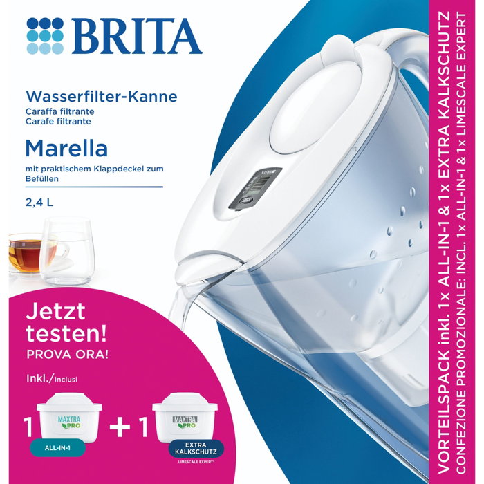 Brita Marella Blanca con 1x All-in-1 y 1x Extra Limescale