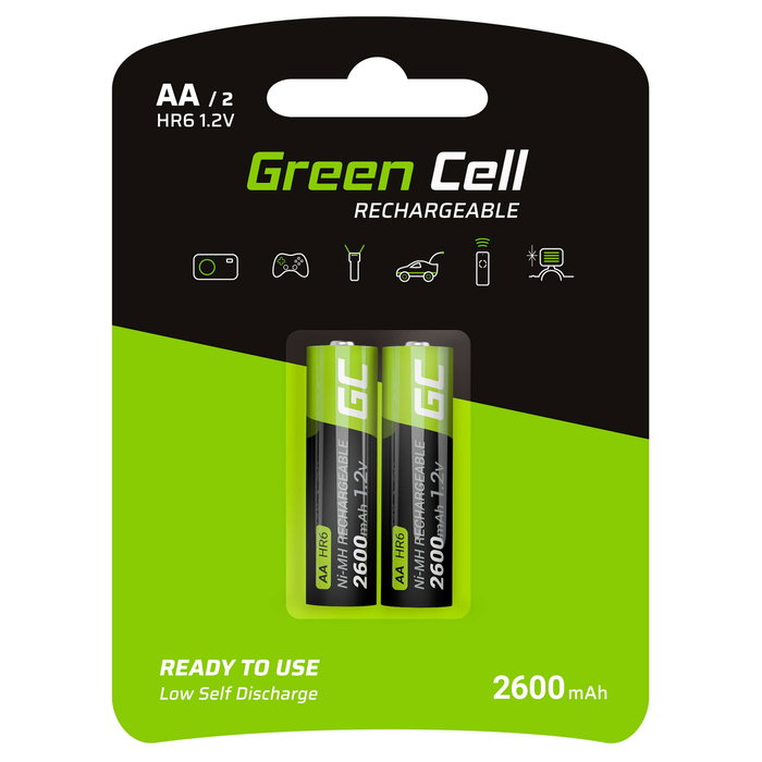 Green Cell 2xAA GR05 2600mAh Pilas recargables Green Cell 2xAA GR05 2600mAh Pilas recargables