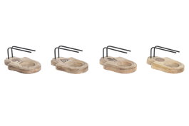 DKD Home Decor Soporte para Incienso de Mango y Hierro, Pack de 4 unidades