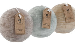 DKD Home Decor Vela de Cera de Parafina en Forma de Bola, Surtido de 3 Colores