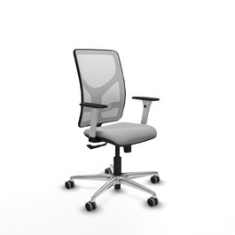 PIQUERAS Y CRESPO Silla de oficina Motilla Gris claro con respaldo blanco