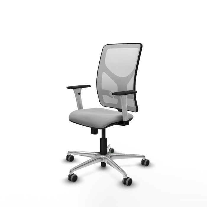 PIQUERAS Y CRESPO Silla de oficina Motilla Gris claro con respaldo blanco