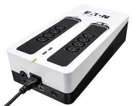 Eaton 3S700I SAI UPS Offline 0.7 kVA / 420 W con 8 Salidas IEC C13, USB, Prot. Sobrecarga, Negro/Blanco