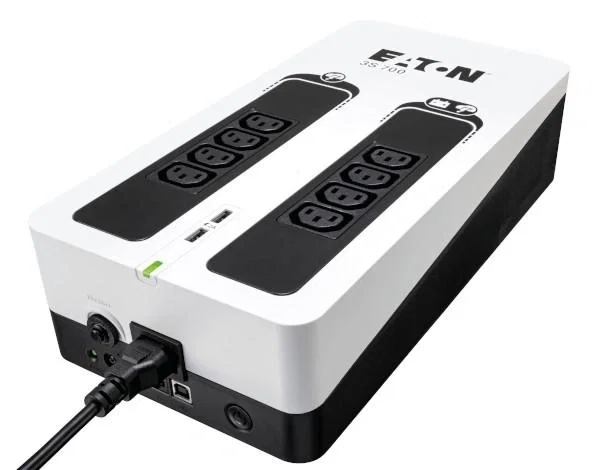 Eaton 3S700I SAI UPS Offline 0.7 kVA / 420 W con 8 Salidas IEC C13, USB, Prot. Sobrecarga, Negro/Blanco Eaton 3S700I SAI UPS Offline 0.7 kVA / 420 W con 8 Salidas IEC C13, USB, Prot. Sobrecarga, Negro/Blanco