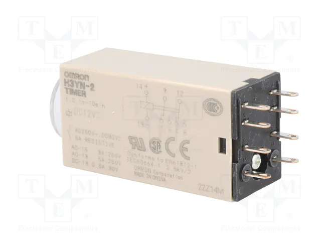 OMRON H3YN Relé de tiempo 12VDC DPDT OMRON H3YN Relé de tiempo 12VDC DPDT