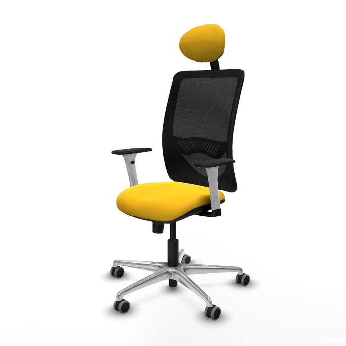 PIQUERAS Y CRESPO Silla de oficina Zulema con mecanismo Sincro, Amarillo y Negro PIQUERAS Y CRESPO Silla de oficina Zulema con mecanismo Sincro, Amarillo y Negro