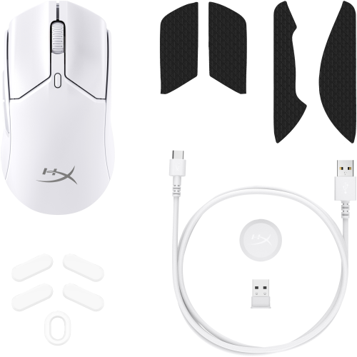 HyperX 7D389AA Ratón Gaming Inalámbrico Pulsefire Haste 2 Mini Blanco Ultraligero 60g Conexión Dual 2.4GHz/Bluetooth Sensor 26K PPP hasta 26000