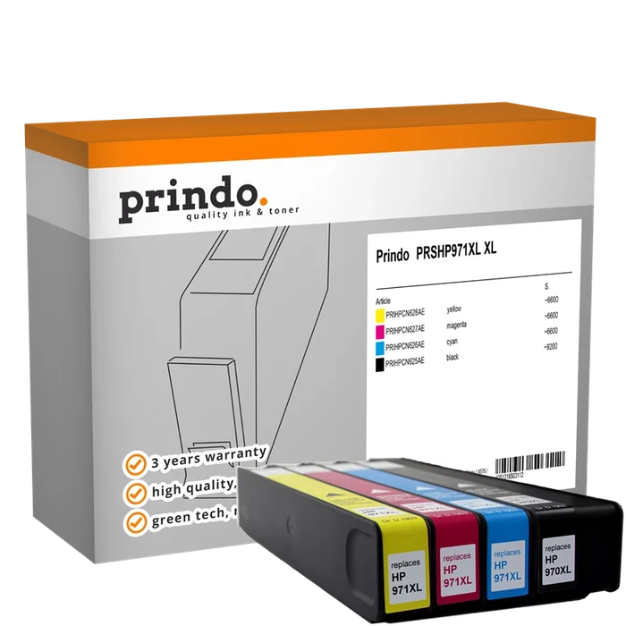 Prindo Multipack Basic XL Negro, Cian, Magenta y Amarillo Prindo Multipack Basic XL Negro, Cian, Magenta y Amarillo