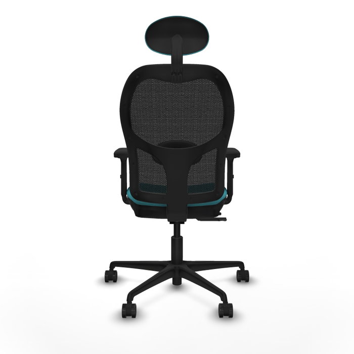 PIQUERAS Y CRESPO Silla de oficina Jorquera con mecanismo Sincro/Traslack, Turquesa y Negro