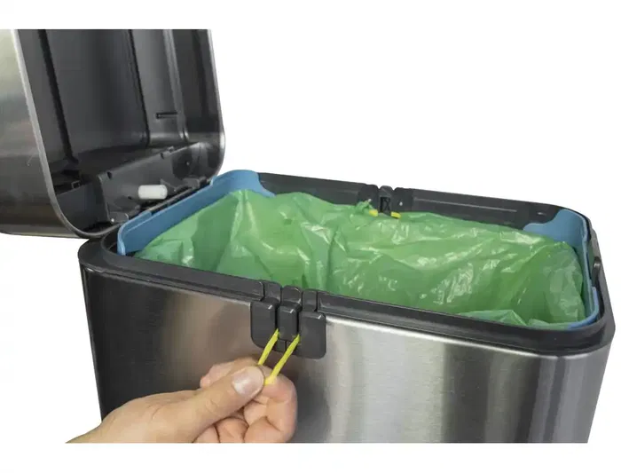 Maul Papelera PRME Acero Inoxidable 30 Litros Diseño Cuadrado Tapa Abierta Oficina Hogar