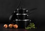 MasterChef Juego 3 Cacerolas con Tapa de Vidrio 28 cm Aluminio Forjado 2.8 mm (4 Unidades)