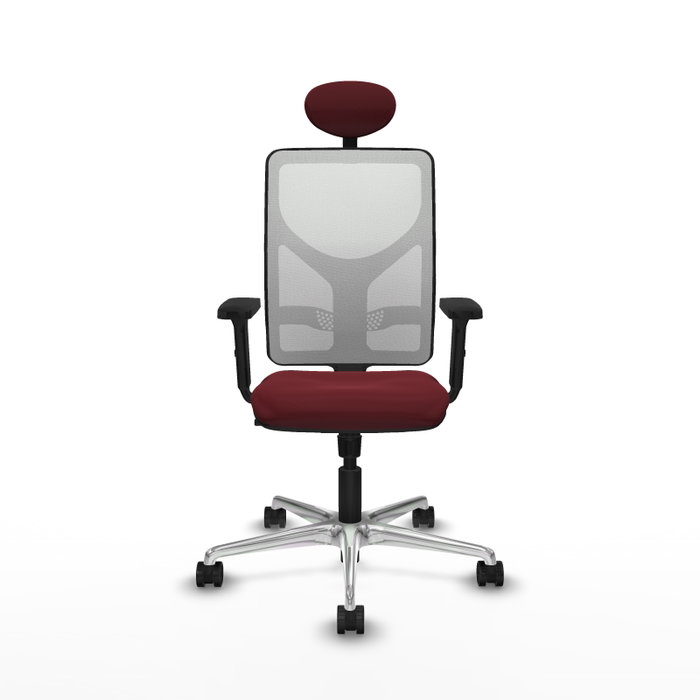 PIQUERAS Y CRESPO Silla de oficina Motilla Granate y Blanco con mecanismo Sincro PIQUERAS Y CRESPO Silla de oficina Motilla Granate y Blanco con mecanismo Sincro