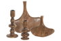 DKD Home Decor Set de 2 Jarrones de Mango Abstracto Natural Marrón