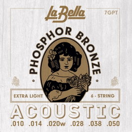 Juego de Cuerdas para Guitarra Acústica La Bella Phosphor Extra Light 10-50