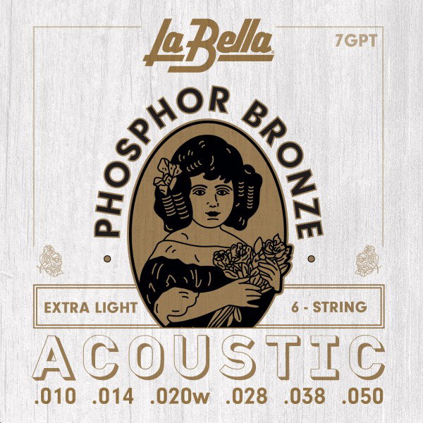Juego de Cuerdas para Guitarra Acústica La Bella Phosphor Extra Light 10-50 Juego de Cuerdas para Guitarra Acústica La Bella Phosphor Extra Light 10-50