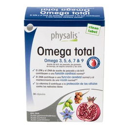 PHYSALIS Omega Total 30 Cápsulas - Ácidos Grasos Omega 3 EPA y DHA para Función Cardíaca, Cerebral y Visual