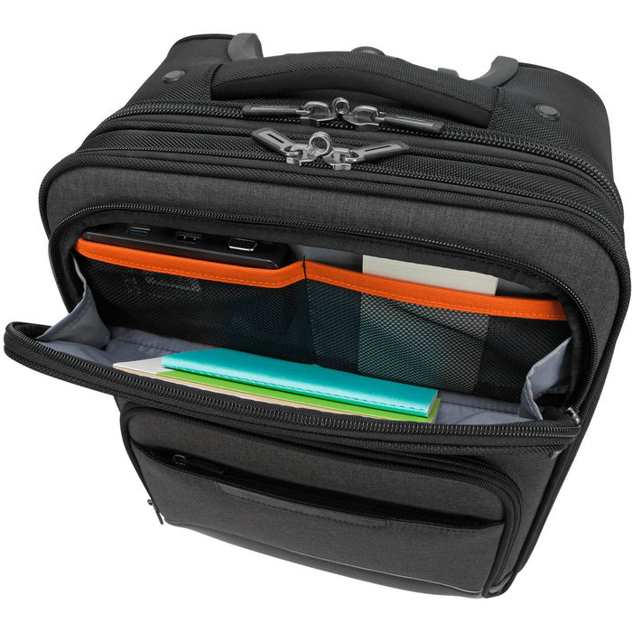 Targus CitySmart Maleta de Cabina Compacta con Ruedas 12-15.6" para Portátil, Protección Anticaídas SafePort y Compartimento Ropa