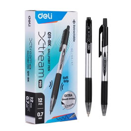 Deli Bolígrafo Retráctil Xtream Pro Negro 0,7 mm con Cuerpo de Metal