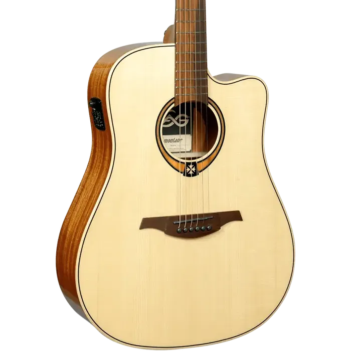 LAG Guitarra Acústica Dreadnought Cutaway A/E Tramontane 88 - Natural Abeto Engelmann Macizo Khaya Bronce Stage LAG LAG Guitarra Acústica Dreadnought Cutaway A/E Tramontane 88 - Natural Abeto Engelmann Macizo Khaya Bronce Stage LAG