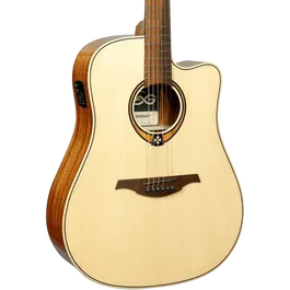 LAG Guitarra Acústica Dreadnought Cutaway A/E Tramontane 88 - Natural Abeto Engelmann Macizo Khaya Bronce Stage LAG