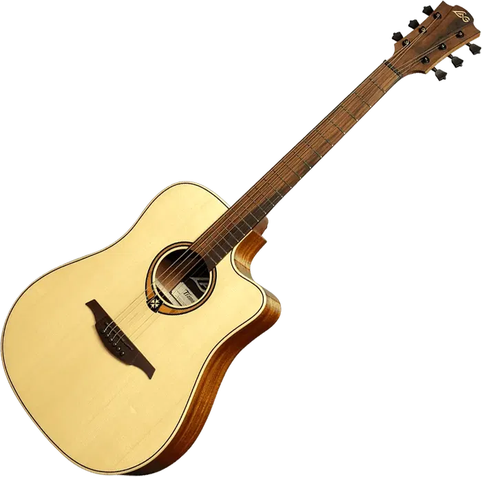 LAG Guitarra Acústica Dreadnought Cutaway A/E Tramontane 88 - Natural Abeto Engelmann Macizo Khaya Bronce Stage LAG LAG Guitarra Acústica Dreadnought Cutaway A/E Tramontane 88 - Natural Abeto Engelmann Macizo Khaya Bronce Stage LAG