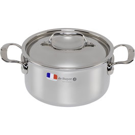 De Buyer Affinity Olla para salsas de acero inoxidable con tapa, 20 cm