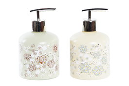 DKD Home Decor Dosificador de Cristal y ABS 350ml (Set de 2, Colores Surtidos)