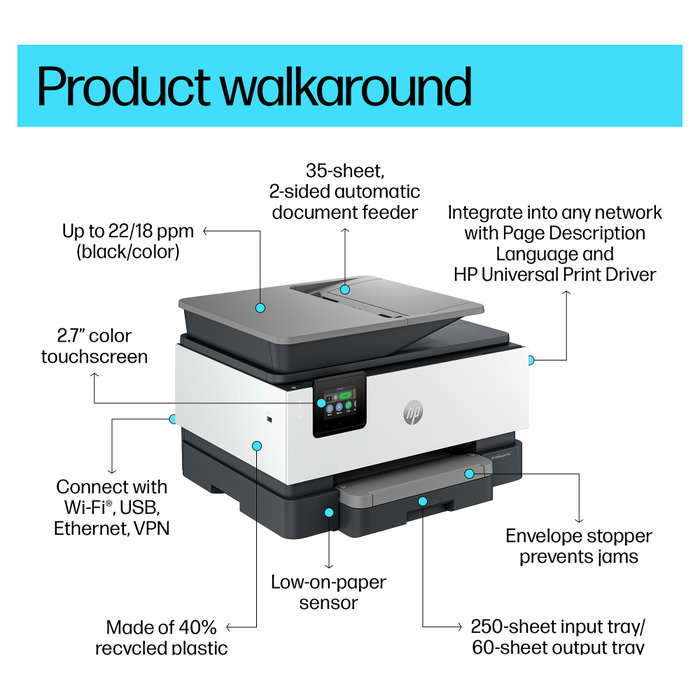 HP Officejet Pro 9120B Multifunción a Color A4