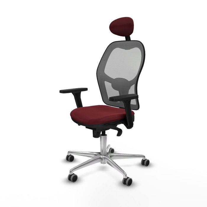 PIQUERAS Y CRESPO Silla de oficina Jorquera con mecanismo Sincro, Granate y Gris PIQUERAS Y CRESPO Silla de oficina Jorquera con mecanismo Sincro, Granate y Gris