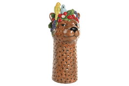 DKD Home Decor Jarrón de Cerámica Animal Marrón 16x16x38 cm
