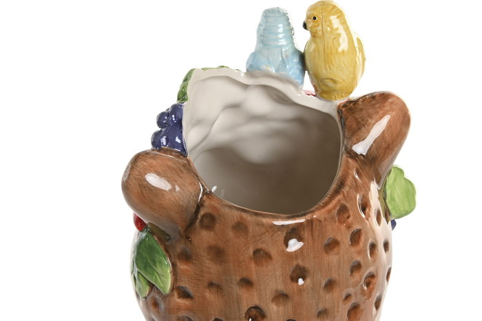 DKD Home Decor Jarron Tropical Marron Ceramica 16 x 38 x 16 cm