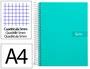 Liderpapel Cuaderno Espiral A4 Micro Crafty Tapa Forrada Turquesa 120h 90gr Cuadro 5mm 5 Bandas 4 Taladros