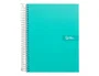 Liderpapel Cuaderno Espiral A4 Micro Crafty Tapa Forrada Turquesa 120h 90gr Cuadro 5mm 5 Bandas 4 Taladros