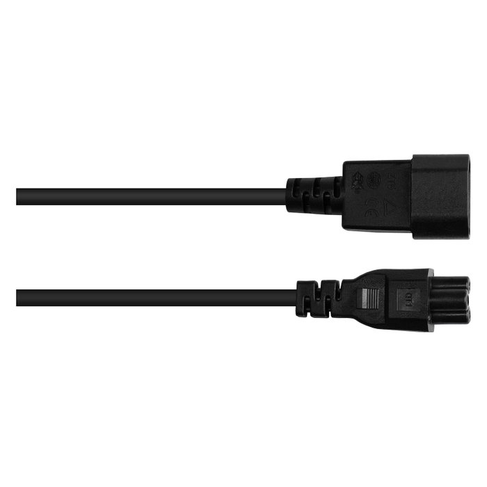 GoodConnections Extensión de cable de alimentación C14 a C5, 3 m, Negro