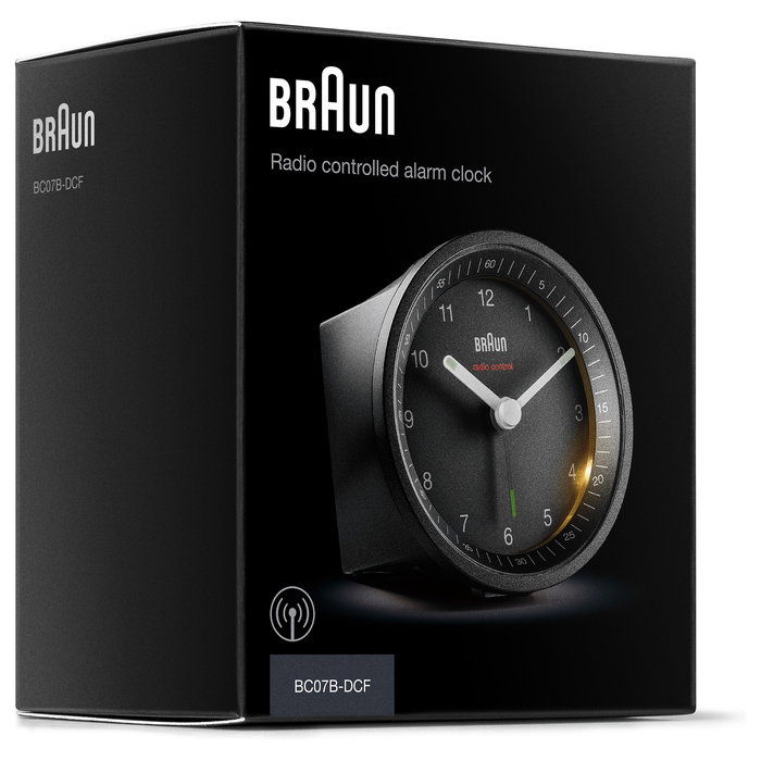 Braun BC 07 B-DCF Funkwecker Reloj Despertador Analógico de Radio, Ø 8 cm, Negro