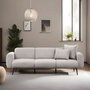 Atelier Del Sofa Sofá de 3 Plazas Chenilla Gris Claro 235x82x77 cm