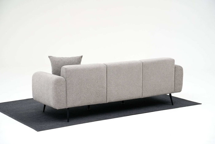 Atelier Del Sofa Sofá de 3 Plazas Chenilla Gris Claro 235x82x77 cm
