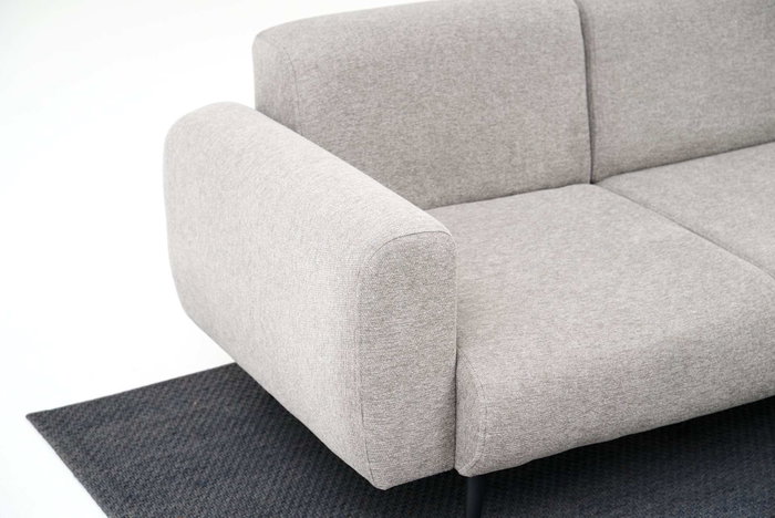 Atelier Del Sofa Sofá de 3 Plazas Chenilla Gris Claro 235x82x77 cm