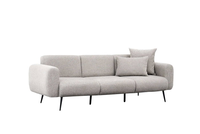 Atelier Del Sofa Sofá de 3 Plazas Chenilla Gris Claro 235x82x77 cm