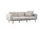 Atelier Del Sofa Sofá de 3 Plazas Chenilla Gris Claro 235x82x77 cm