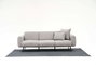 Atelier Del Sofa Sofá de 3 Plazas Chenilla Gris Claro 235x82x77 cm