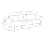 Atelier Del Sofa Sofá de 3 Plazas Chenilla Gris Claro 235x82x77 cm