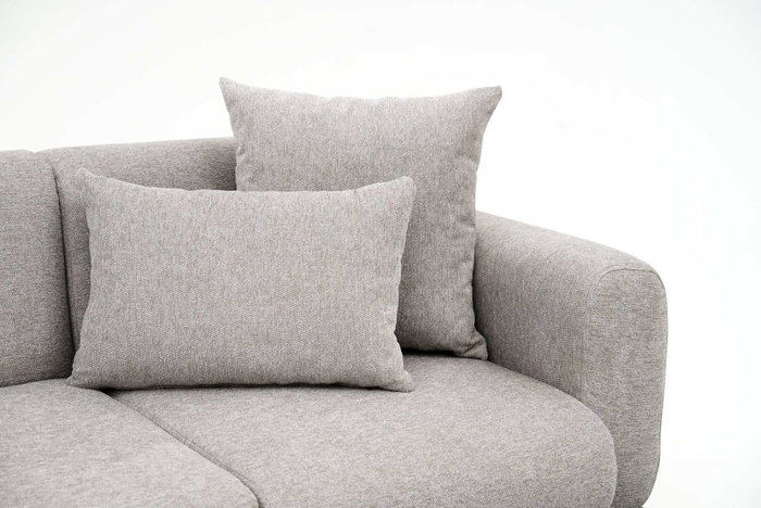 Atelier Del Sofa Sofá de 3 Plazas Chenilla Gris Claro 235x82x77 cm