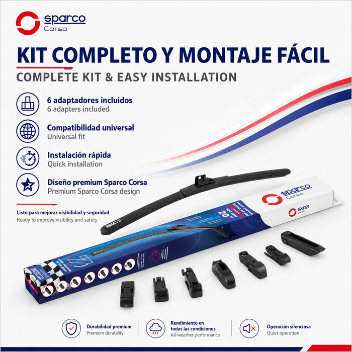 Sparco Escobillas Blade Frameless Carbon 15 pol 375mm Sparco Escobillas Blade Frameless Carbon 15 pol 375mm