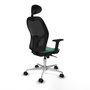PIQUERAS Y CRESPO Silla de oficina Jorquera con mecanismo Sincro, Verde esmeralda y Negro